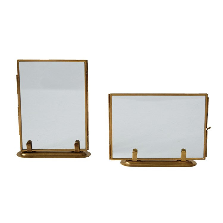 Brass & Glass Standing Frame