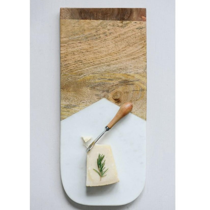 Mango & Marble Serving Board With Canape Knife