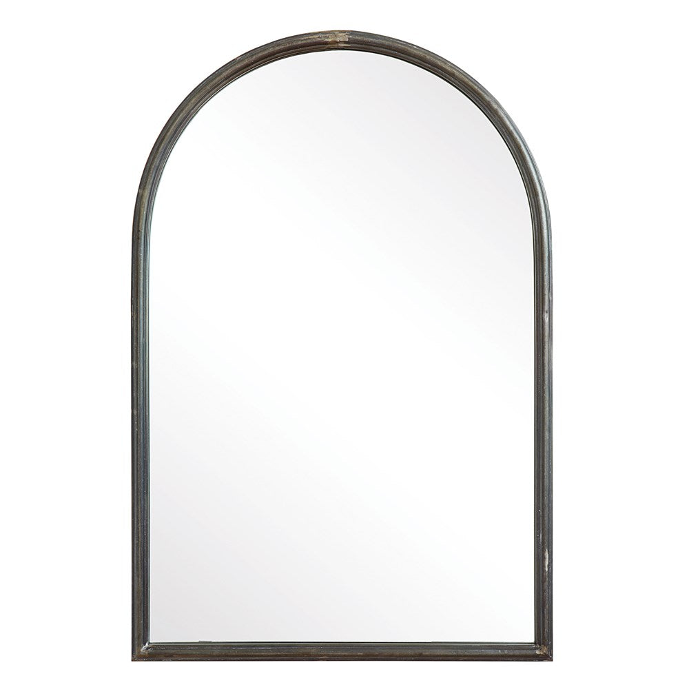 Arched Distressed Metal Mirror