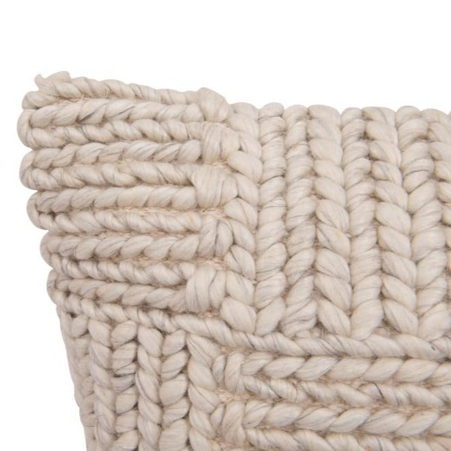 Cream Knit Wool Pillow*