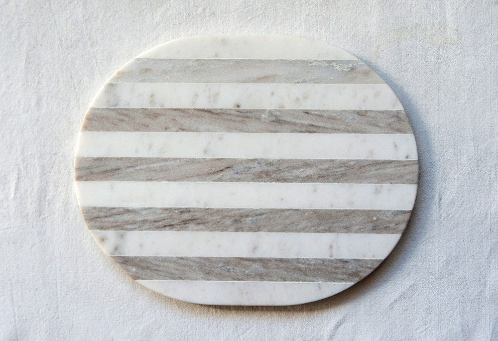 Grey & White Striped Cheese Board