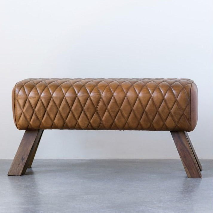 Stitched Leather Bench