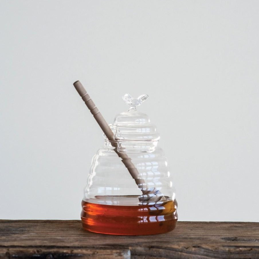 Glass Honey Jar & Dipper