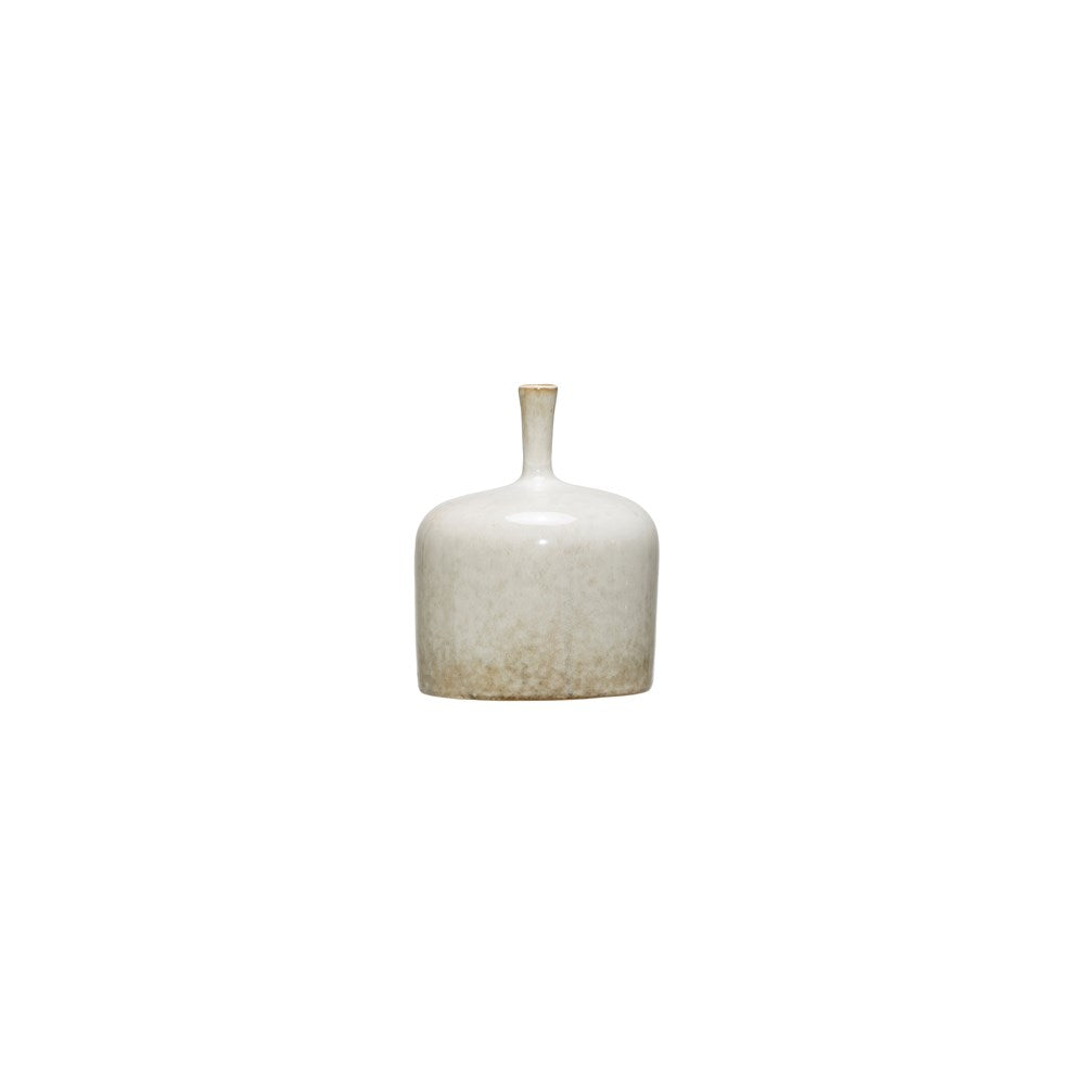 White Reactive Glass Vase Sm