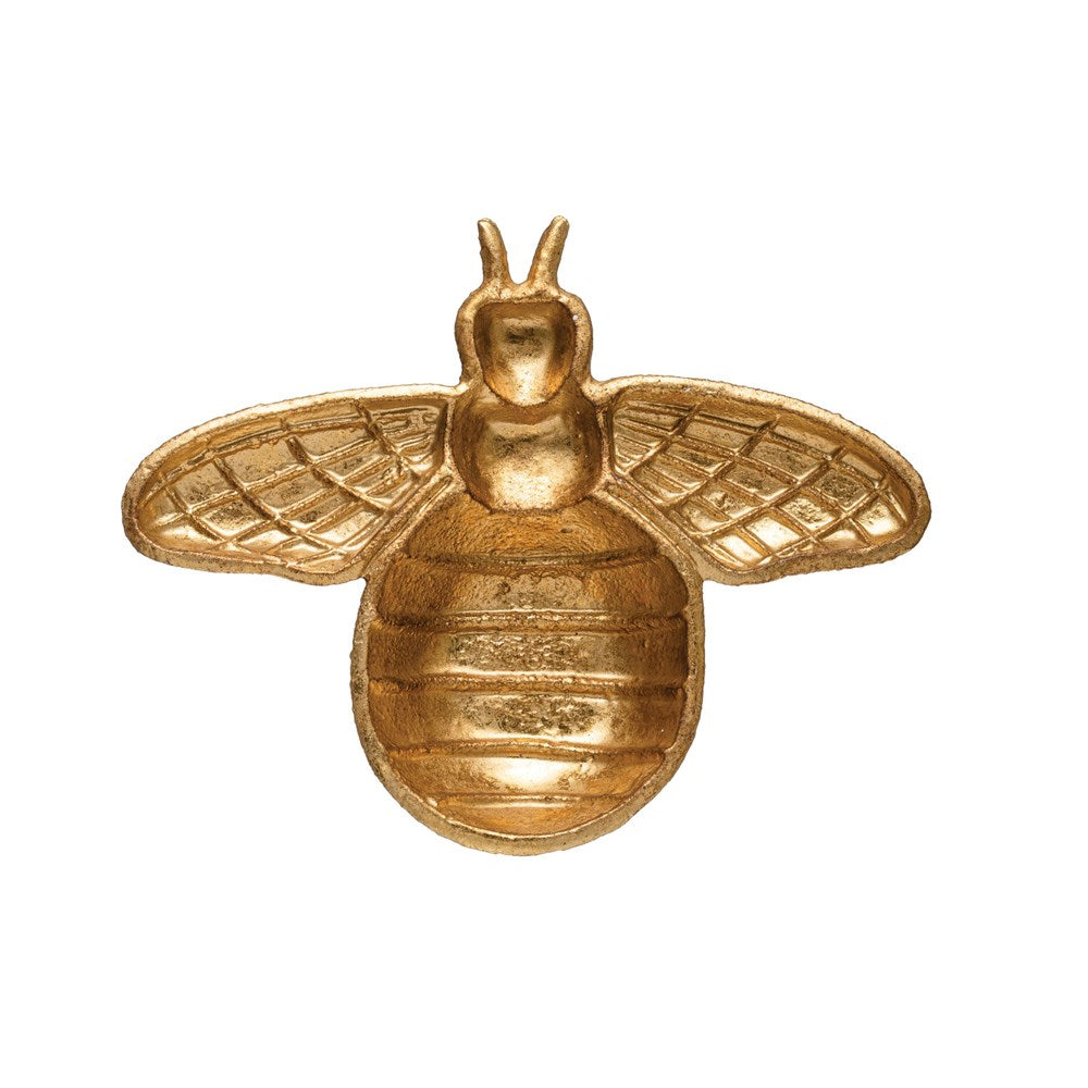 Gold Cast Iron Bee Dish