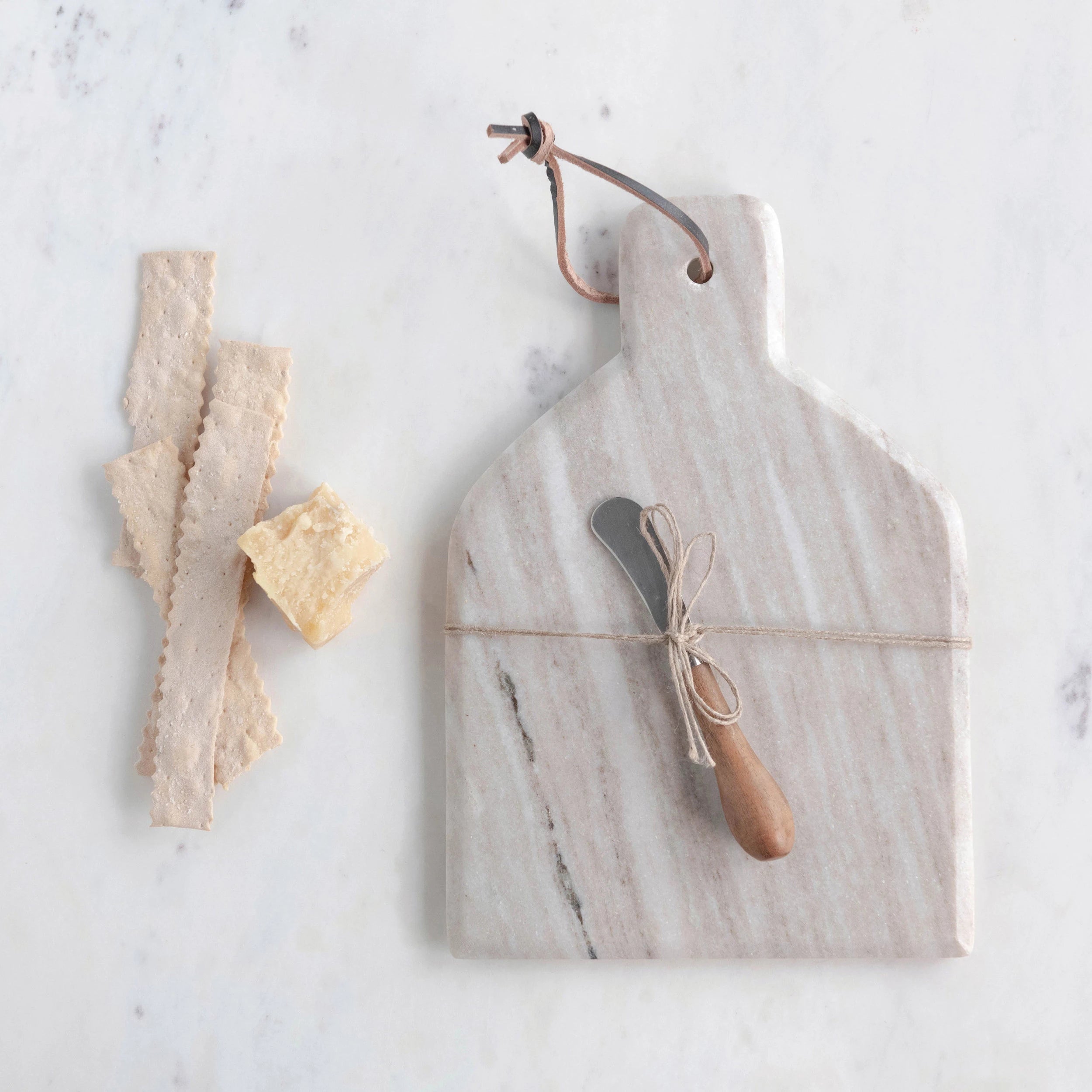 Marble Cheese & Cutting Board with Canape Knife