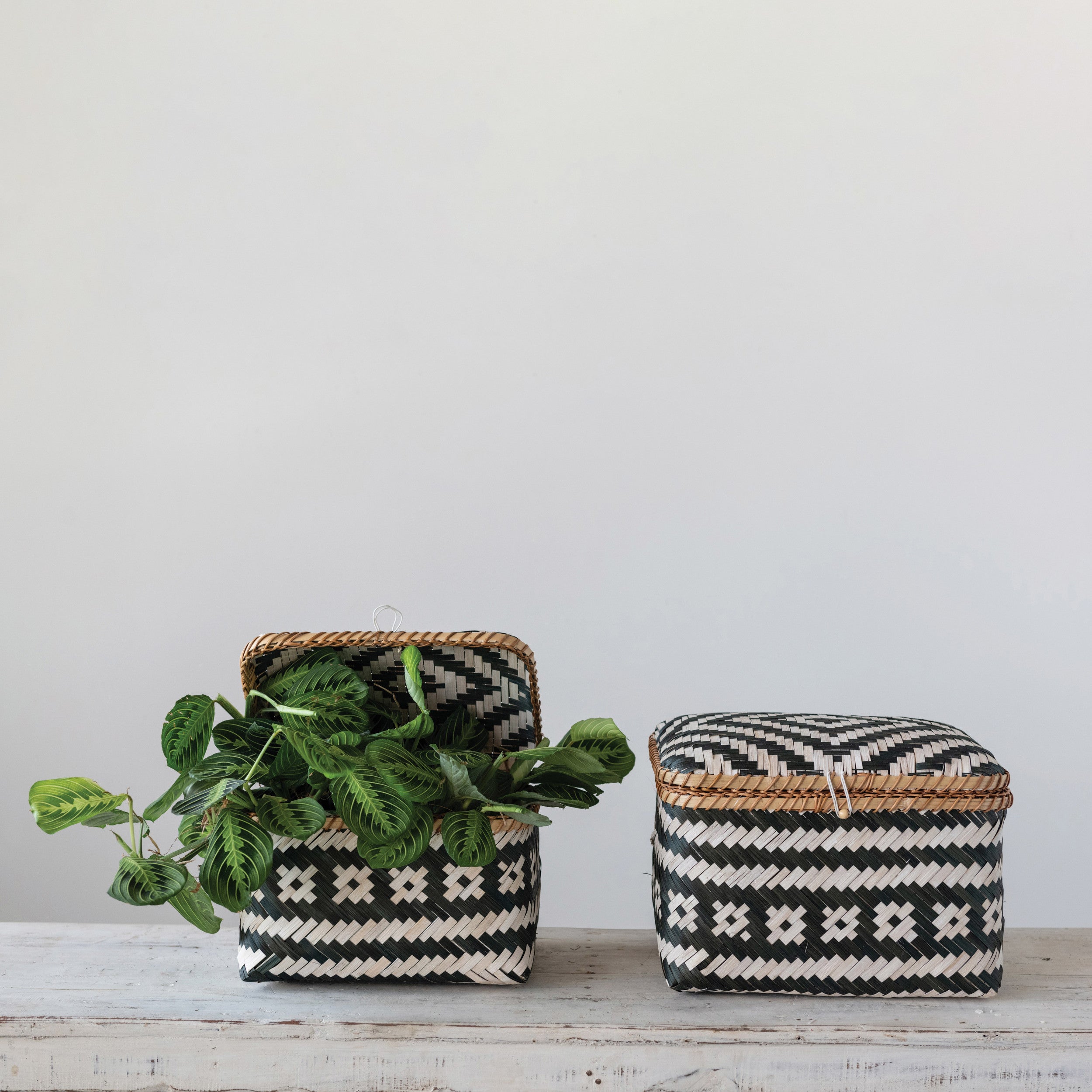 Hand-Woven Box with Lids