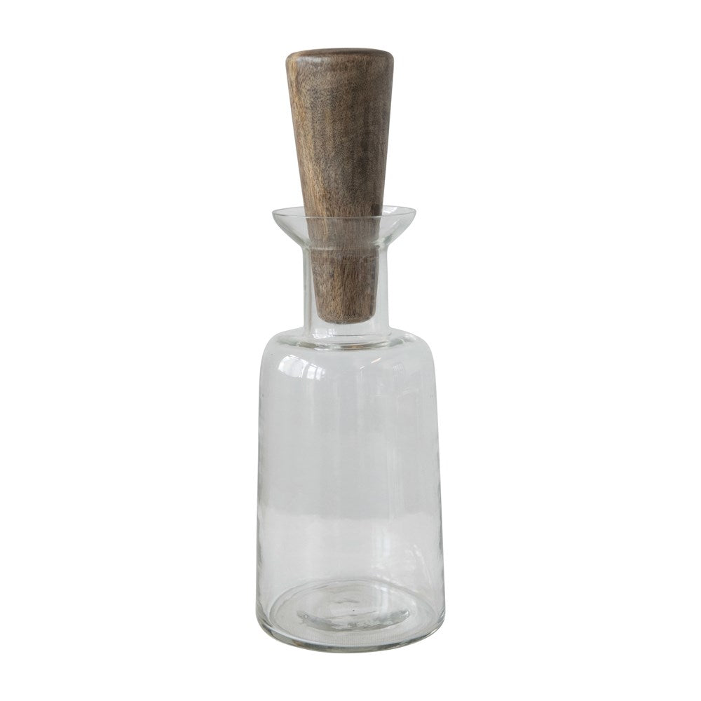 Tall Decanter with Wood Stopper