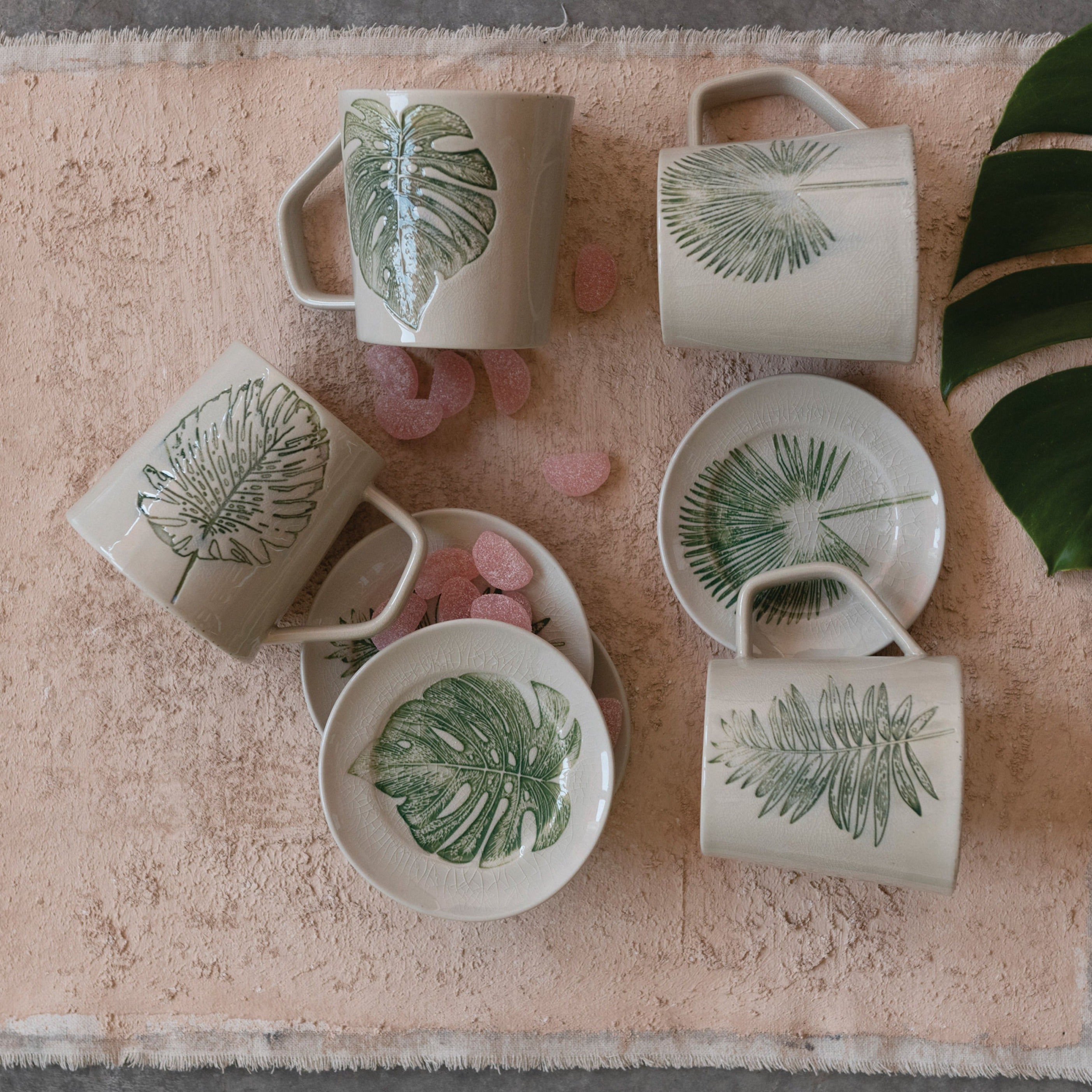 Plate with Debossed Leaf