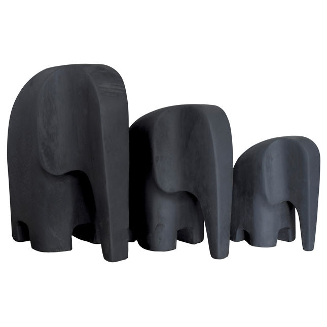 Black Reclaimed Elephant Sculpture