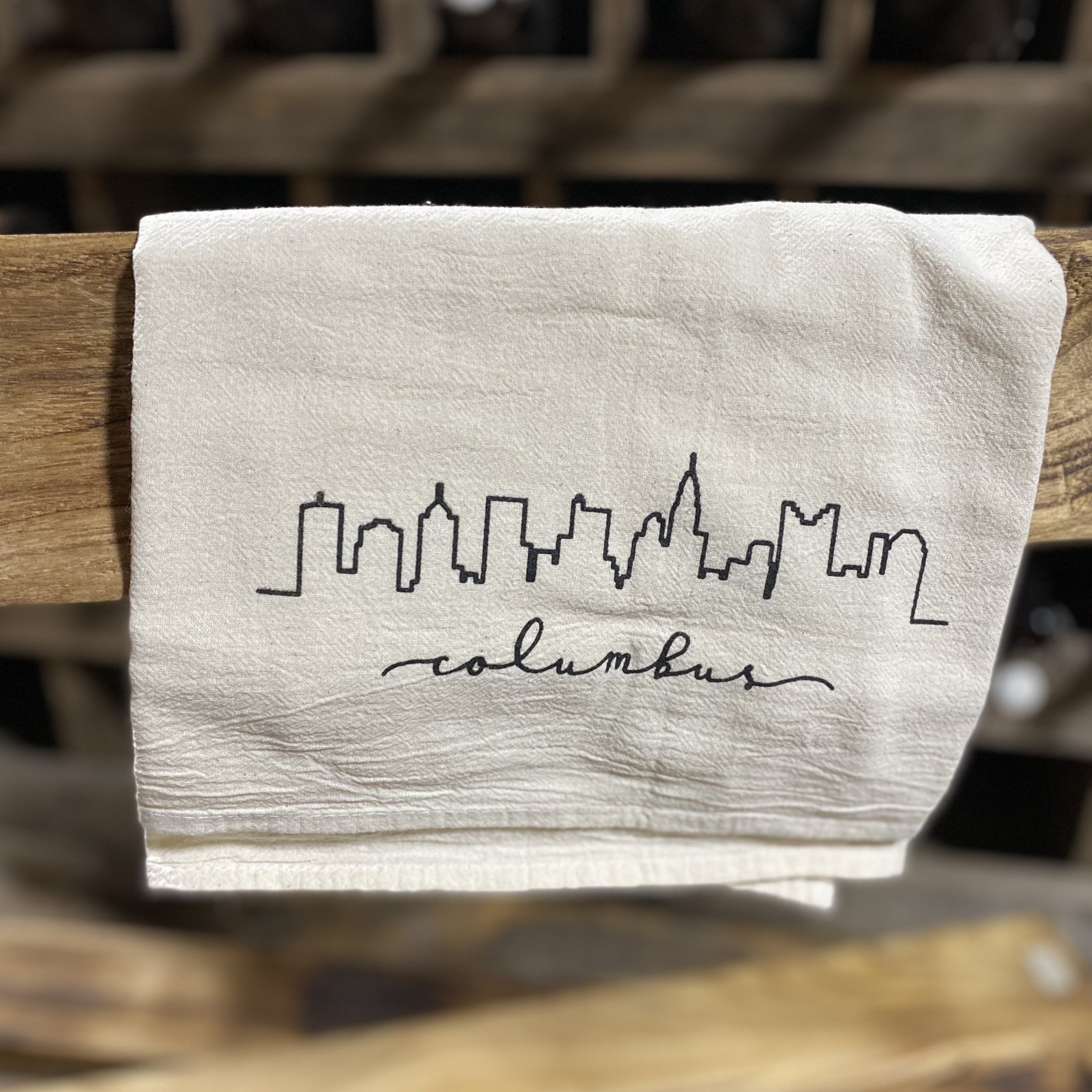 Columbus Skyline Tea Towel