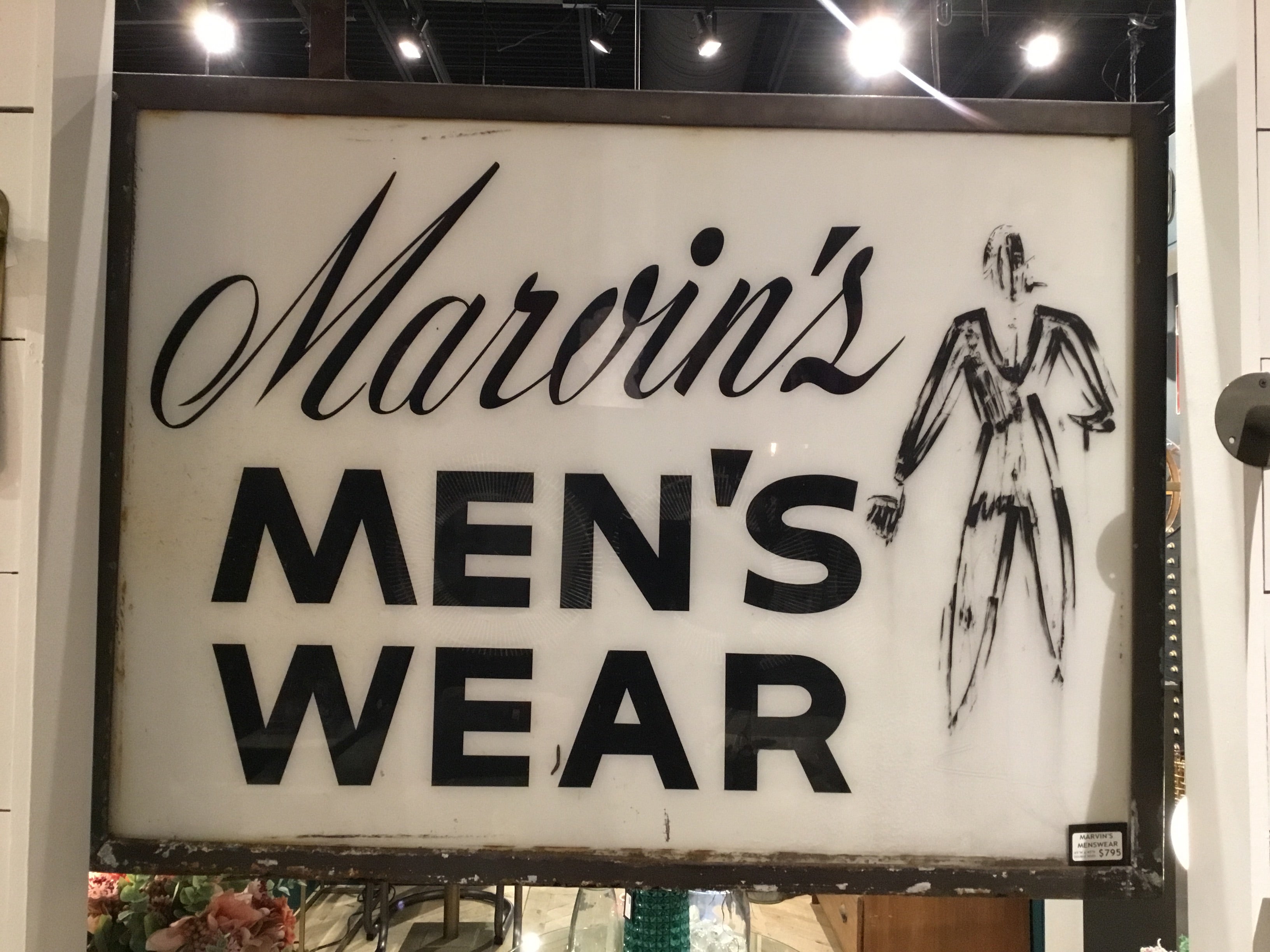 Marvin's Men's Wear Sign