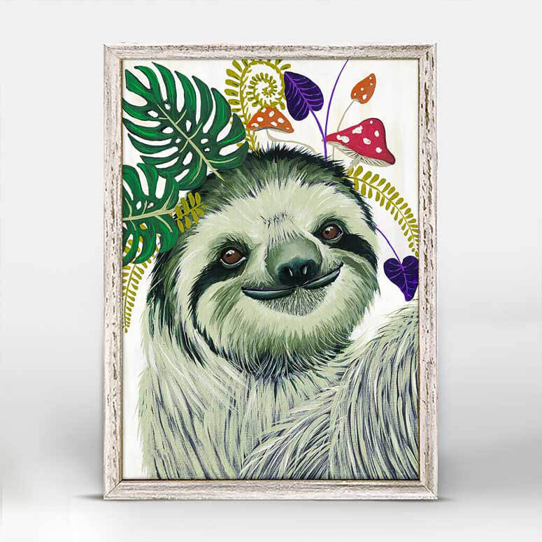 Fern Sloth Mini Canvas