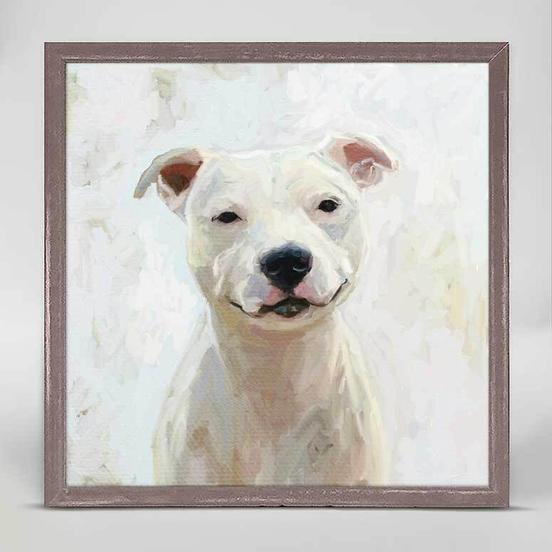 White Pit Bull Mini Canvas
