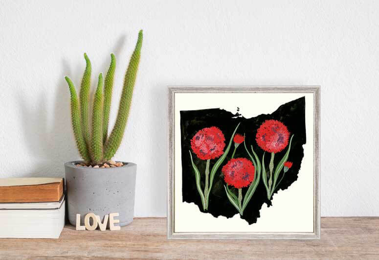 Ohio State Flower Mini Canvas