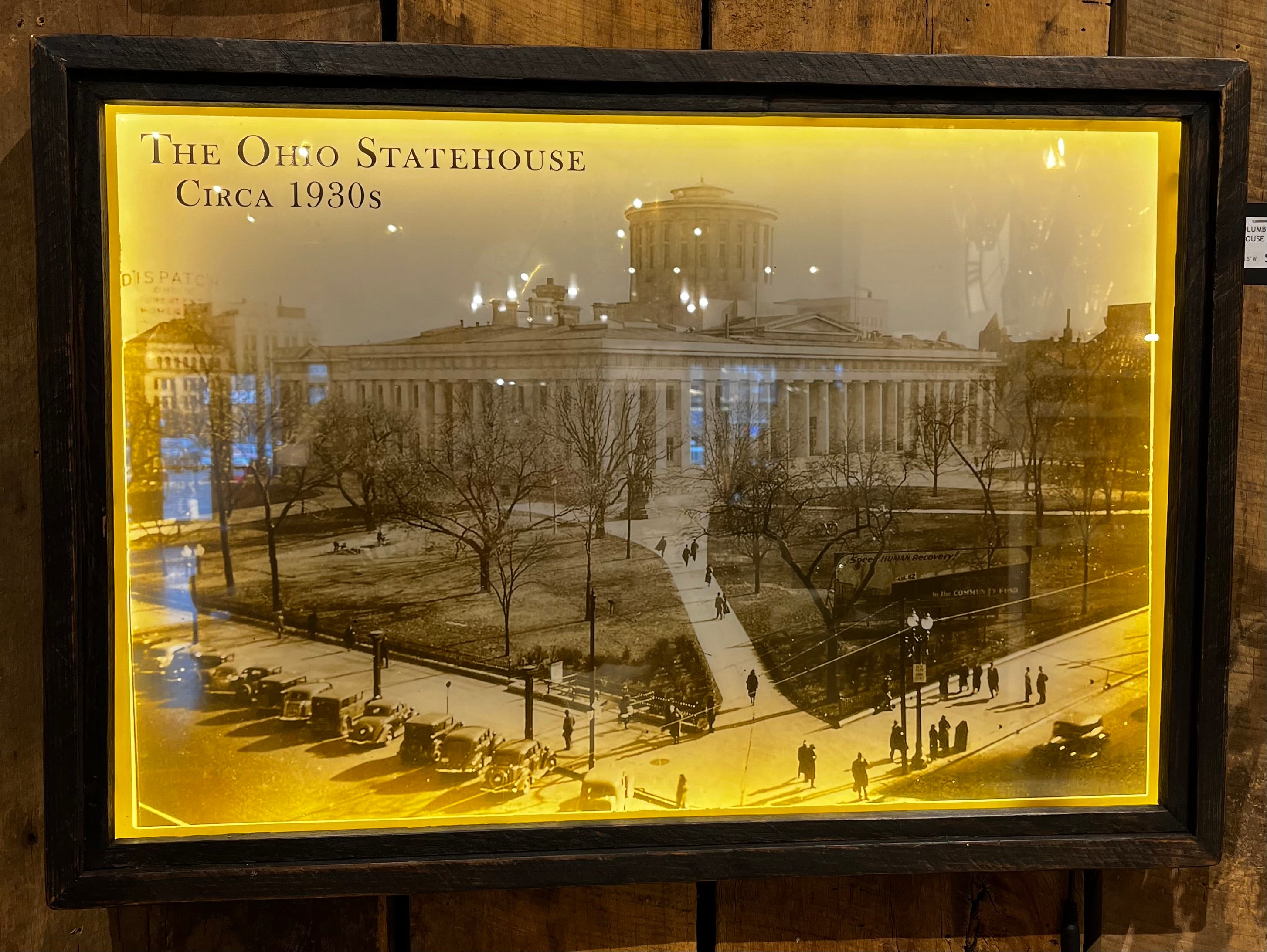 1930's Columbus Statehouse Backlit Framed Art