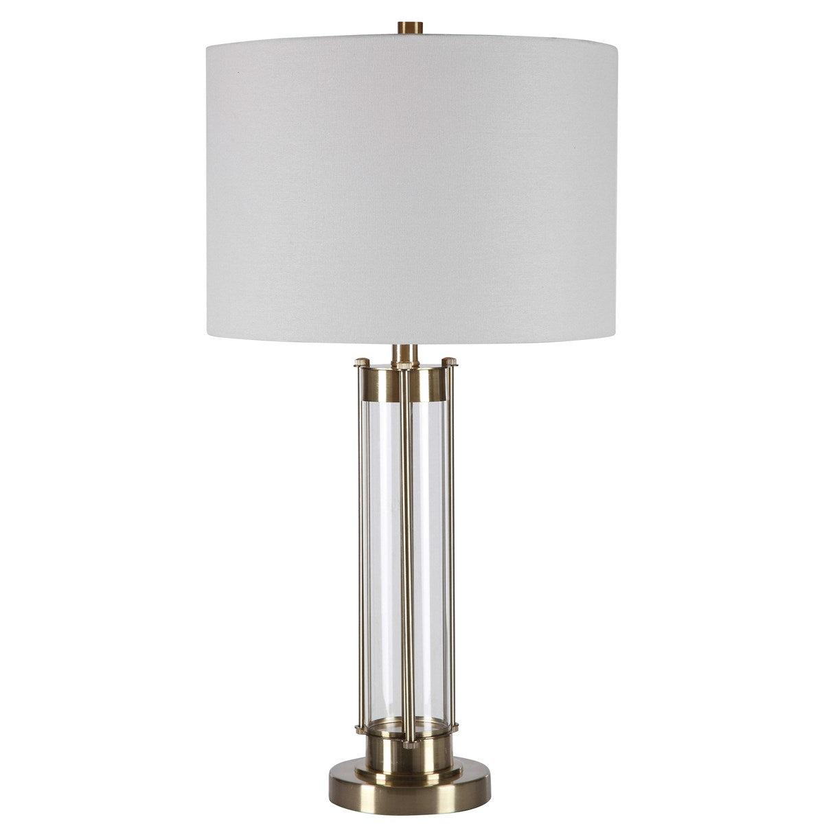 Clear and Brass Table Lamp